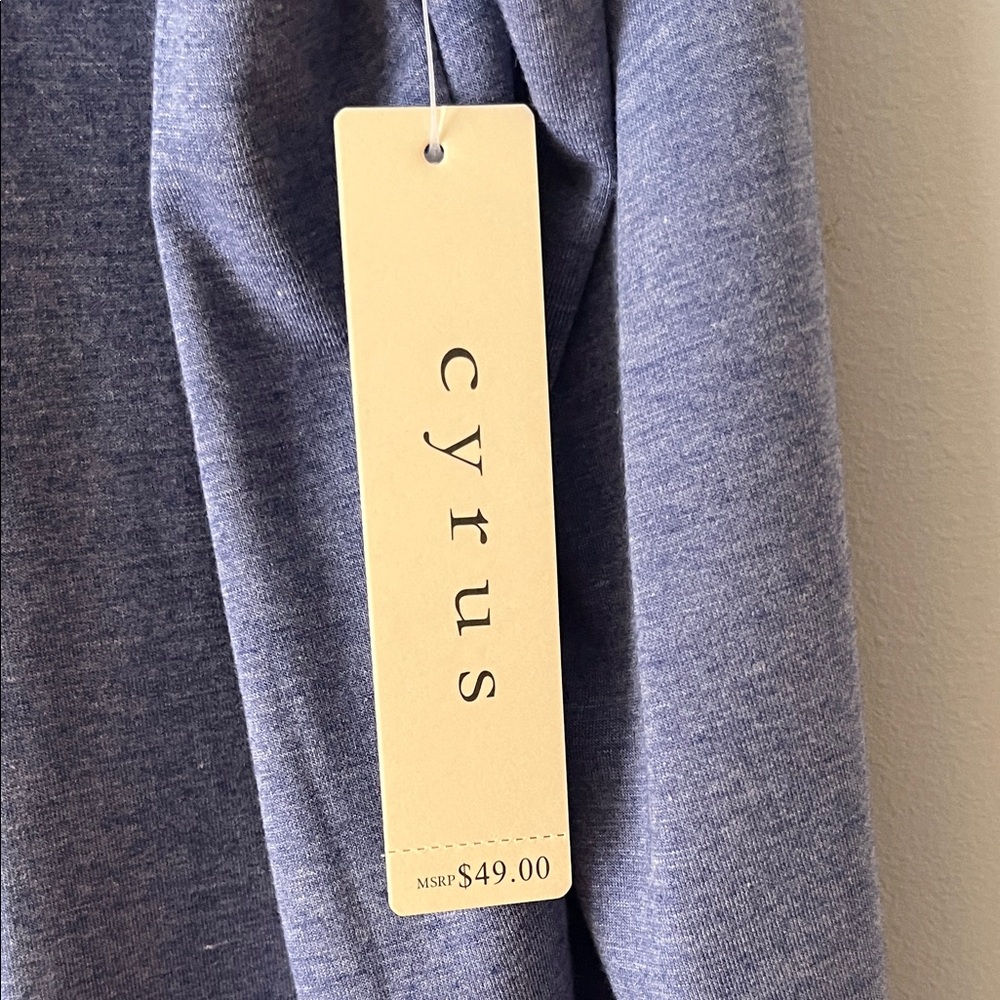 Cyrus Draped Open Front Cardigan in Denim Blue - Picture 2 of 5